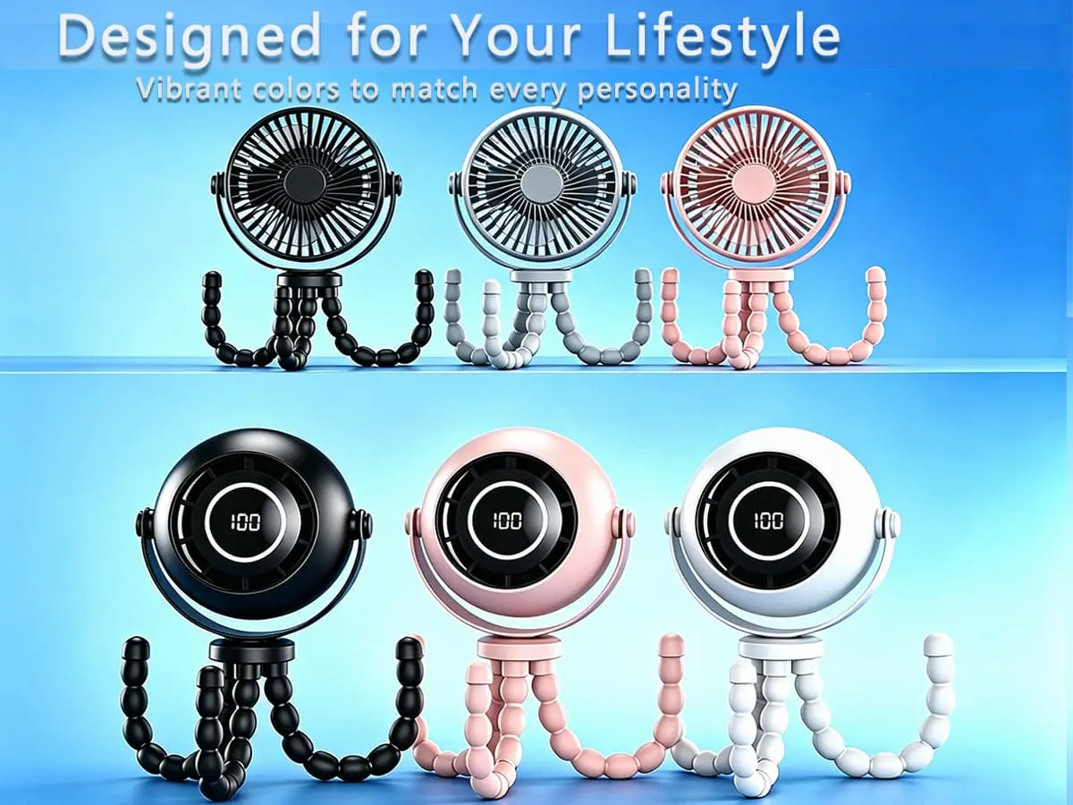 Multi-color portable octopus fans for versatile market use