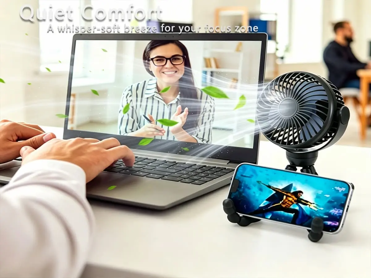 Quiet portable octopus fan for office desktop and study use