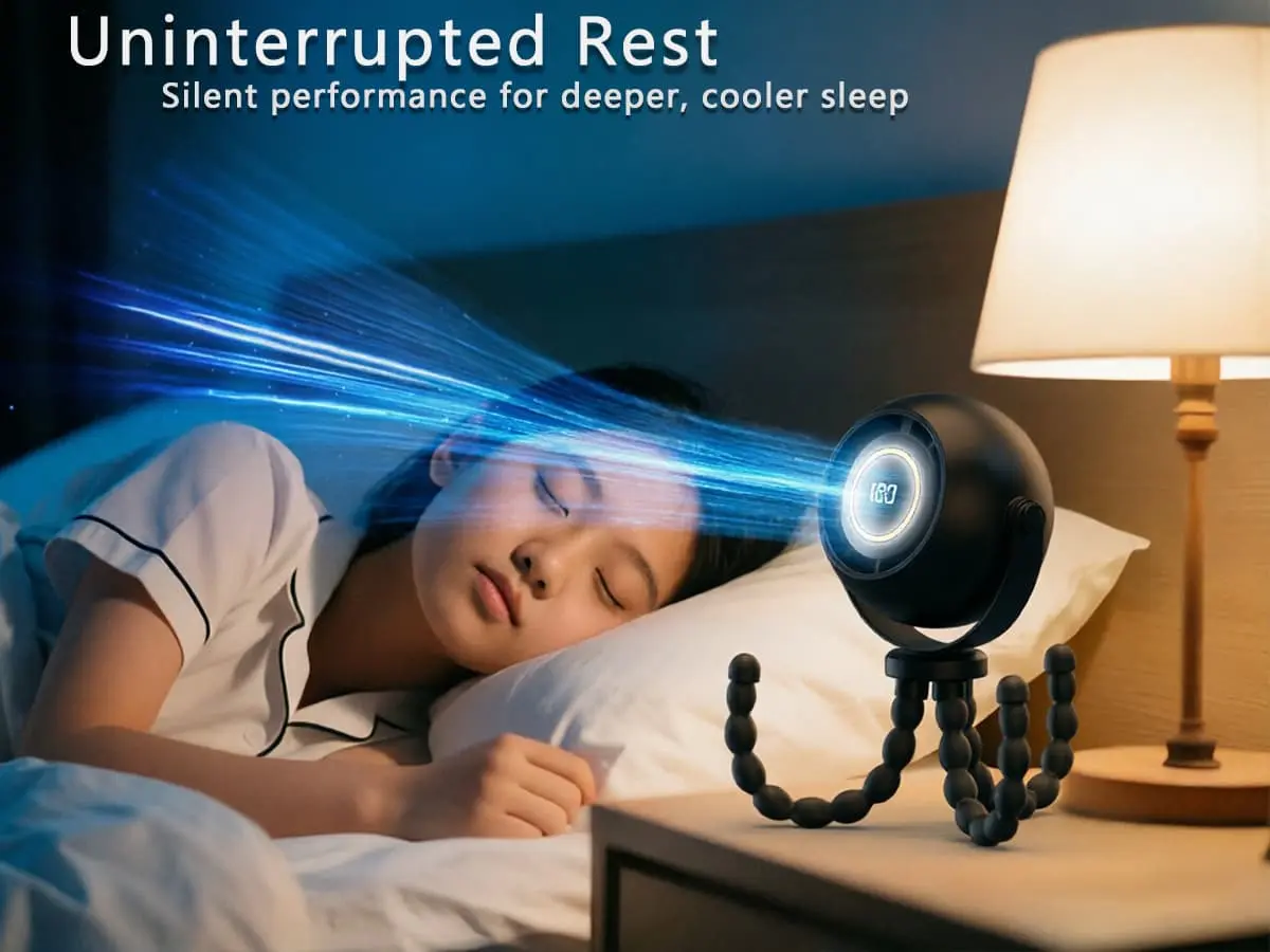 Silent operation octopus fan designed for comfortable nighttime sleep