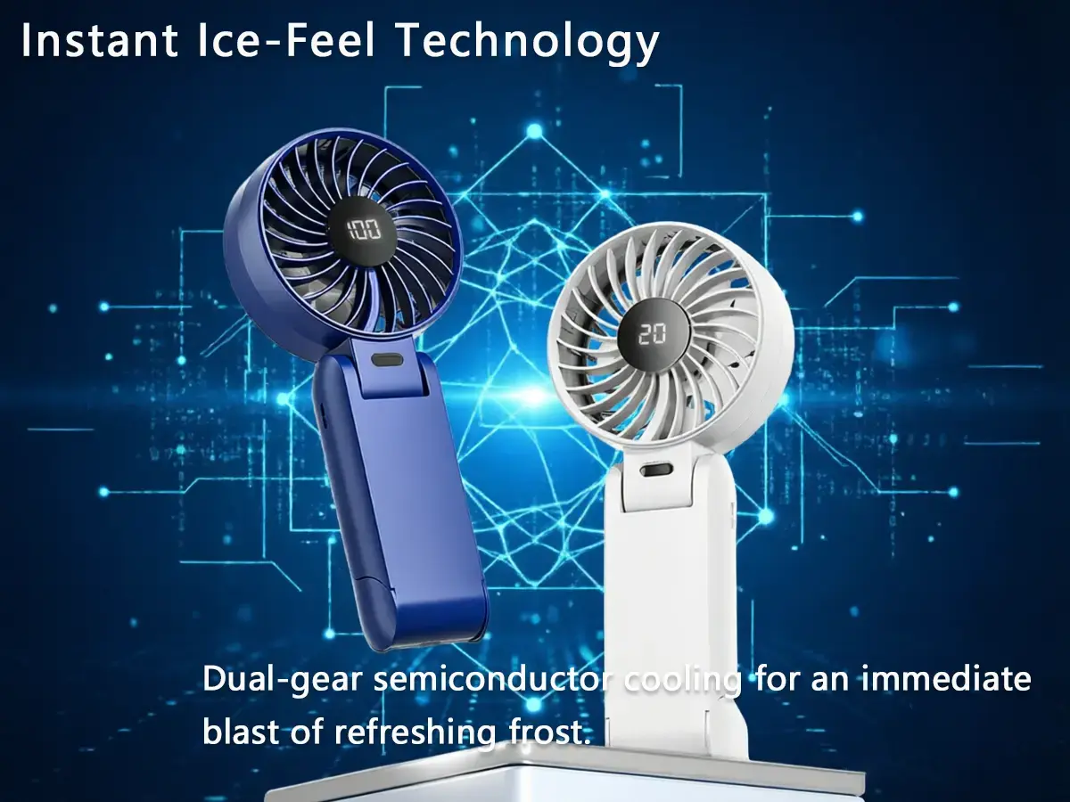 Y26 dual-gear semiconductor cooling handheld fan for immediate frost relief